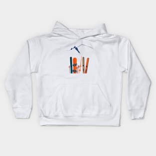 Ski and snowboard leewarddeisgn Kids Hoodie